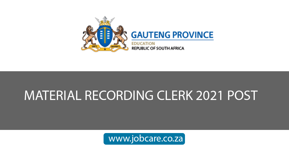 MATERIAL RECORDING CLERK 2021 POST