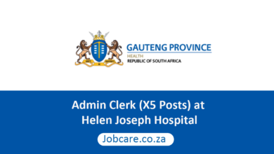 Admin Clerk (X5 Posts) at Helen Joseph Hospital