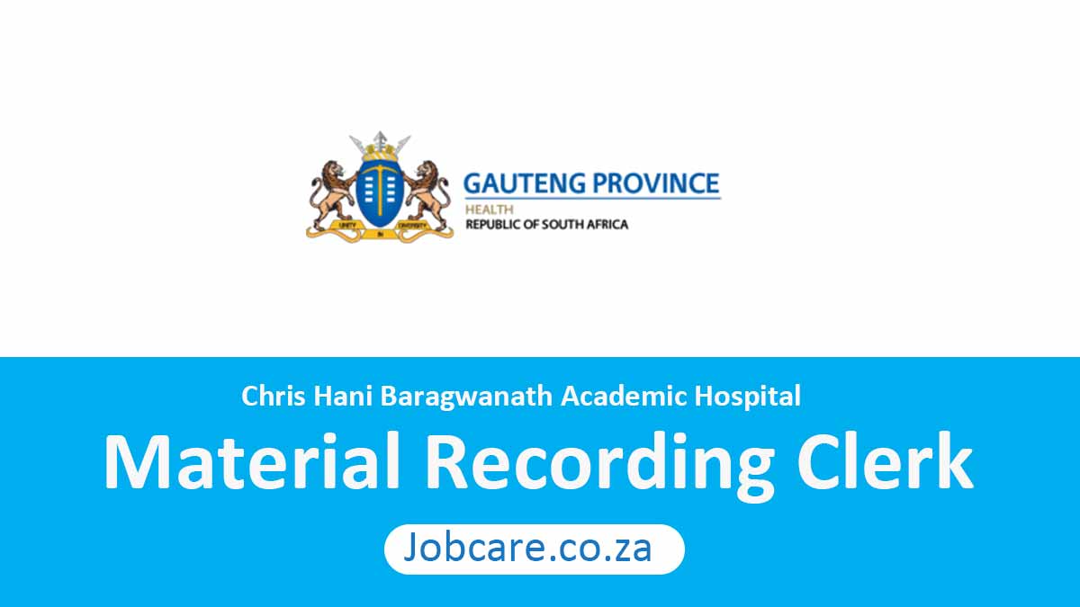 CHBAH: Material Recording Clerk