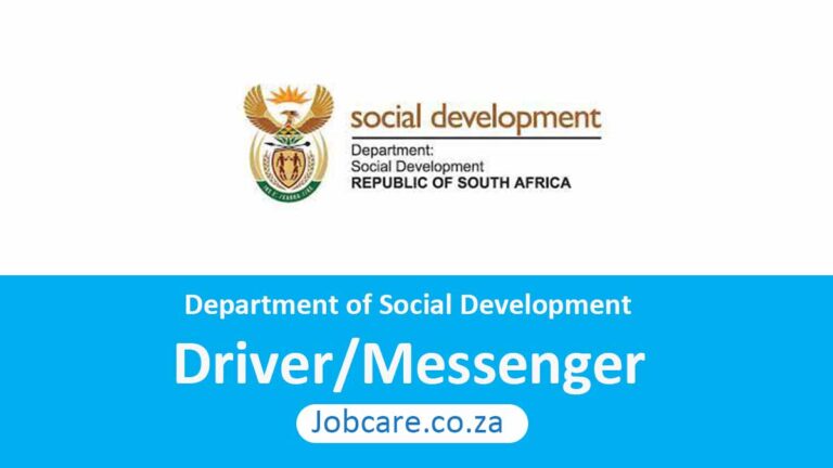 Department of Social Development: Driver/Messenger - Jobcare