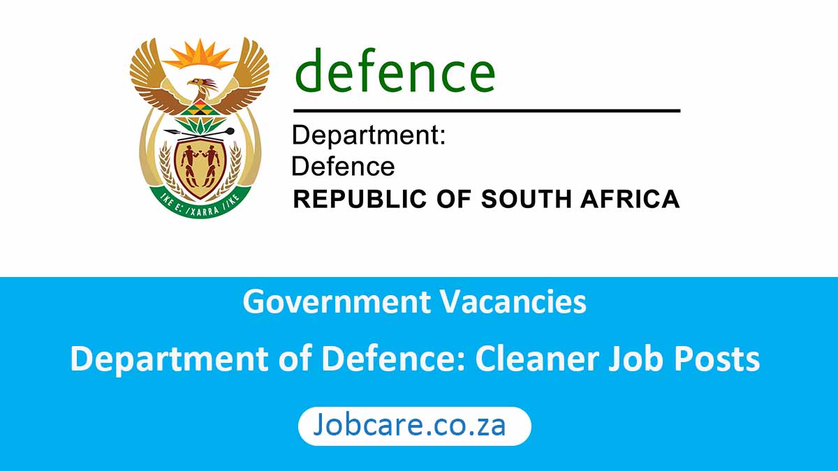 Department of Defence: Cleaner Job Posts