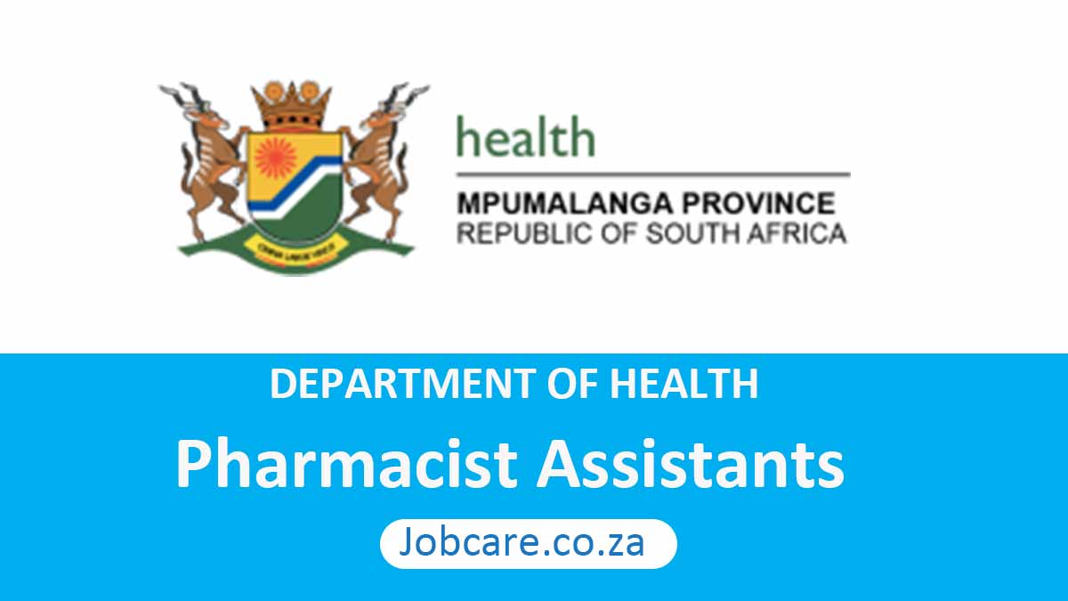 Department of Health: Pharmacist Assistants