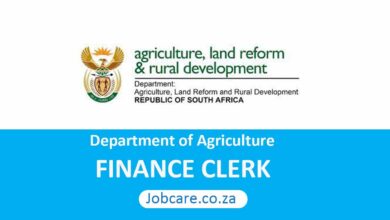 Dept of Agriculture: Finance Clerk