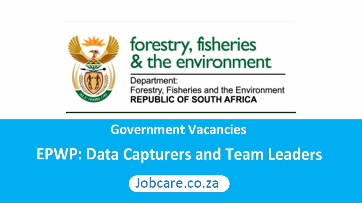 EPWP: Data Capturers and Team Leaders