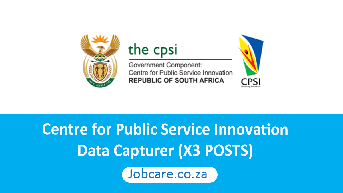 Centre for Public Service Innovation: Data Capturer (X3 POSTS)