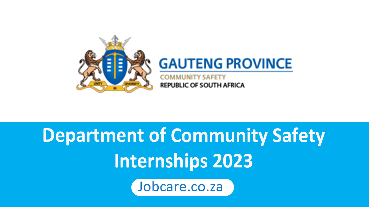 Department of Community Safety: Internships 2023