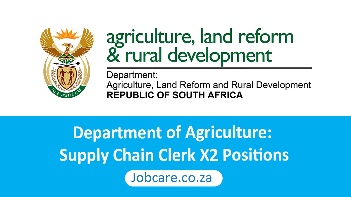 Department of Agriculture: Supply Chain Clerk X2 Positions