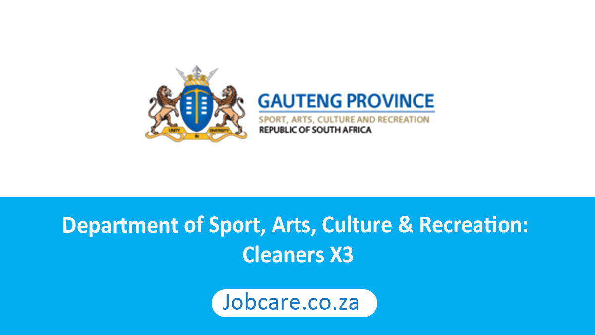 Department of Sport, Arts, Culture & Recreation: Cleaners X3
