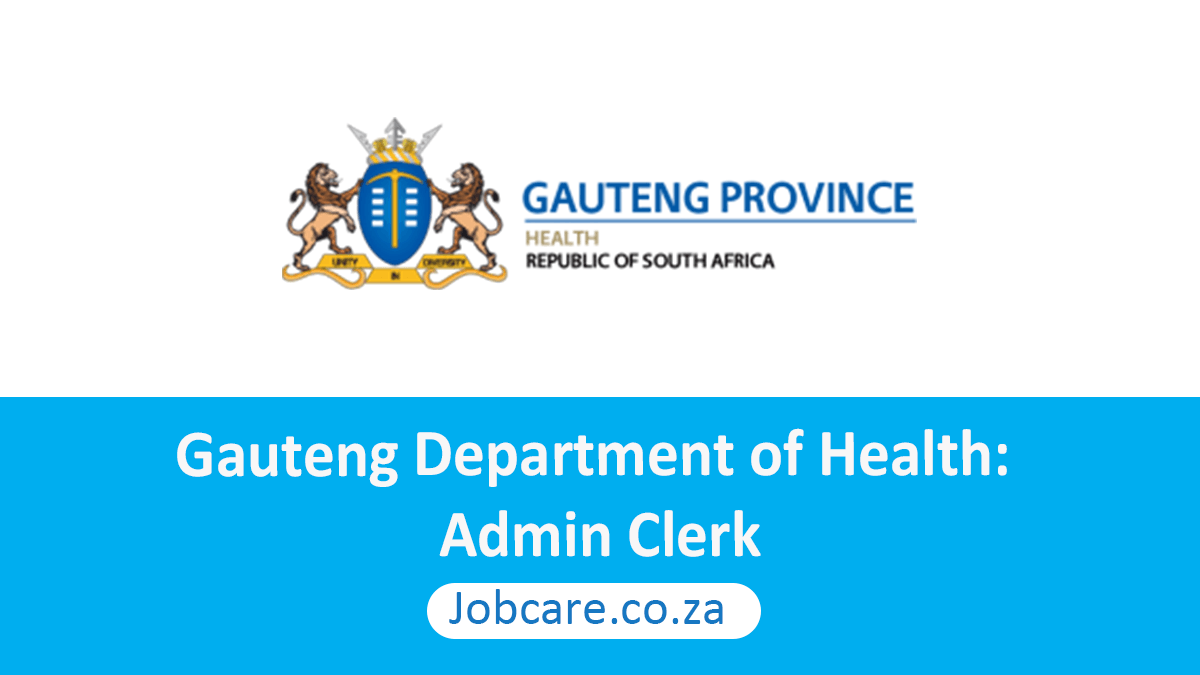 Gauteng Department of Health Admin Clerk
