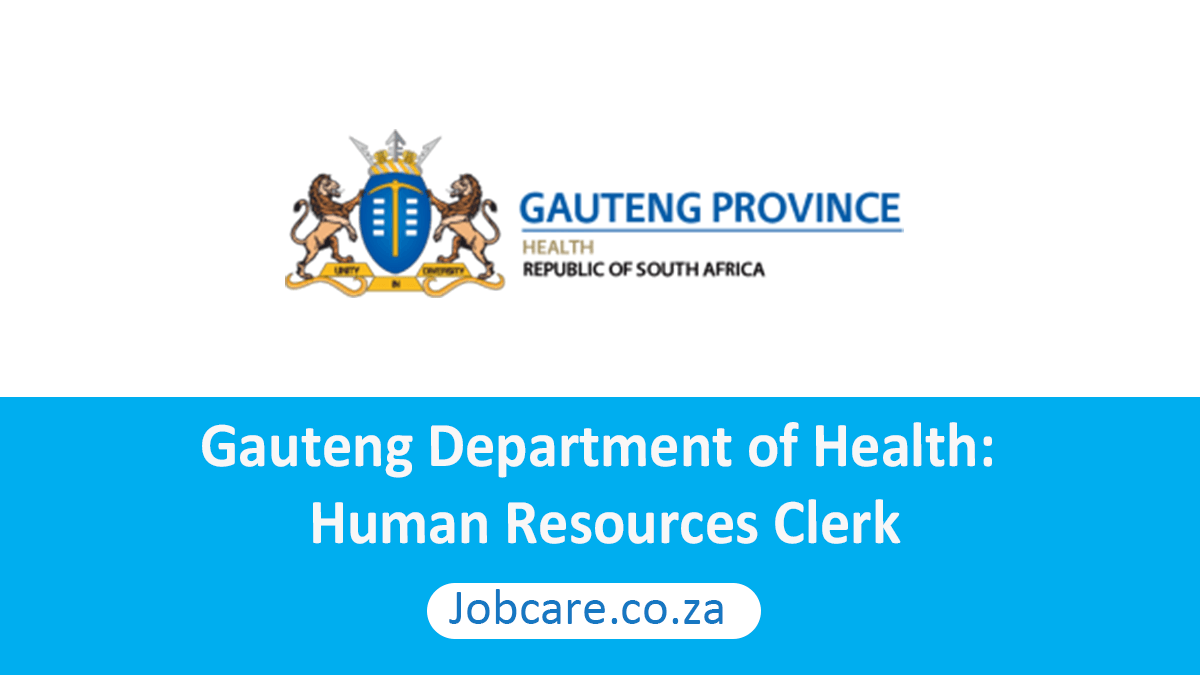 Gauteng Department of Health: Human Resources Clerk