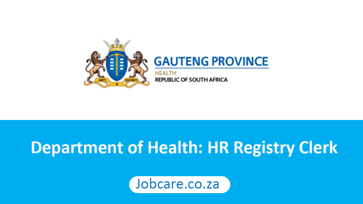 Department of Health: HR Registry Clerk