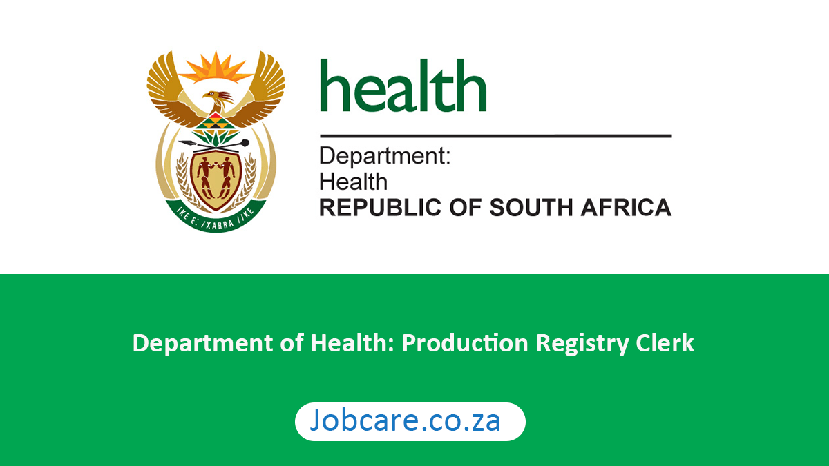 Department of Health: Production Registry Clerk