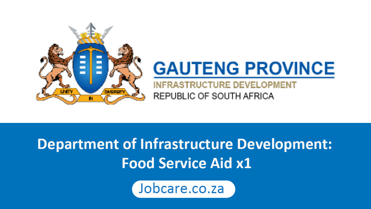 Department of Infrastructure Development: Food Service Aid x1