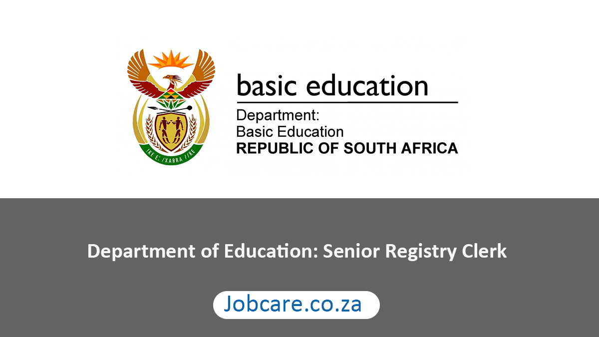 Department of Education: Senior Registry Clerk
