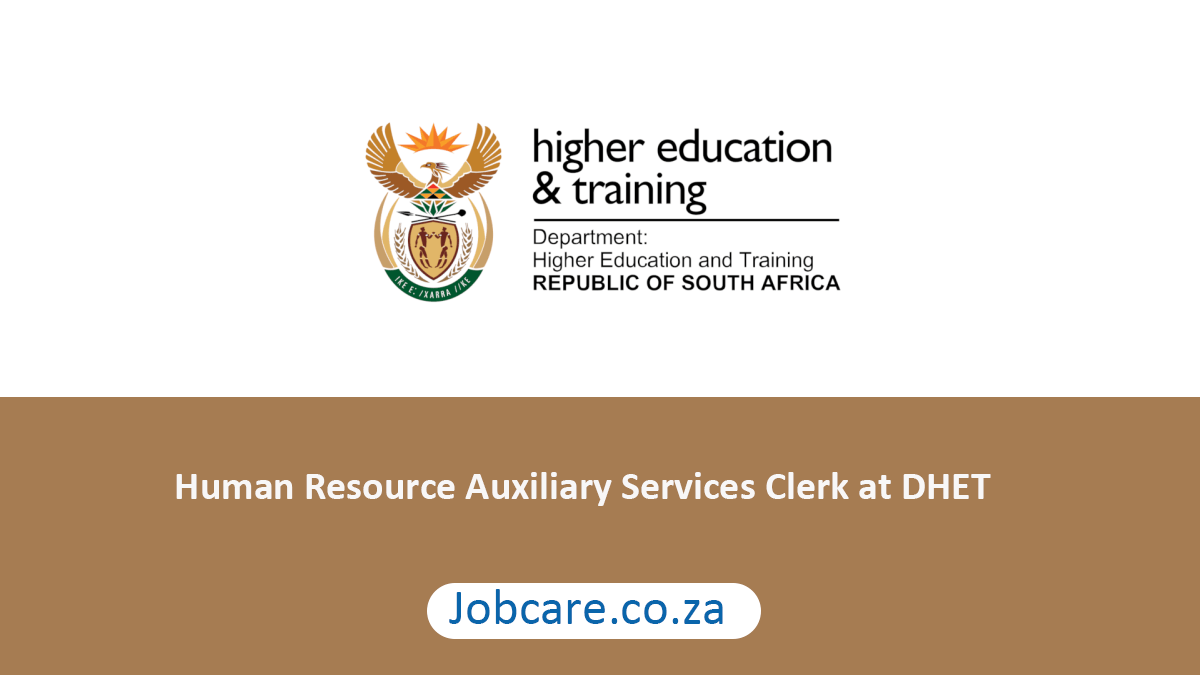 Human Resource Auxiliary Services Clerk at DHET