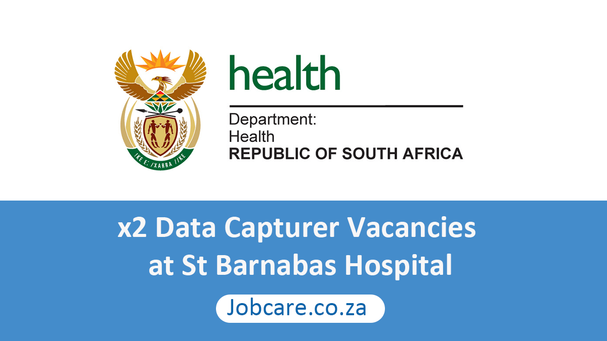 x2 Data Capturer Vacancies at St Barnabas Hospital
