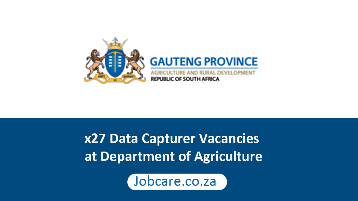 x27 Data Capturer Vacancies at Department of Agriculture