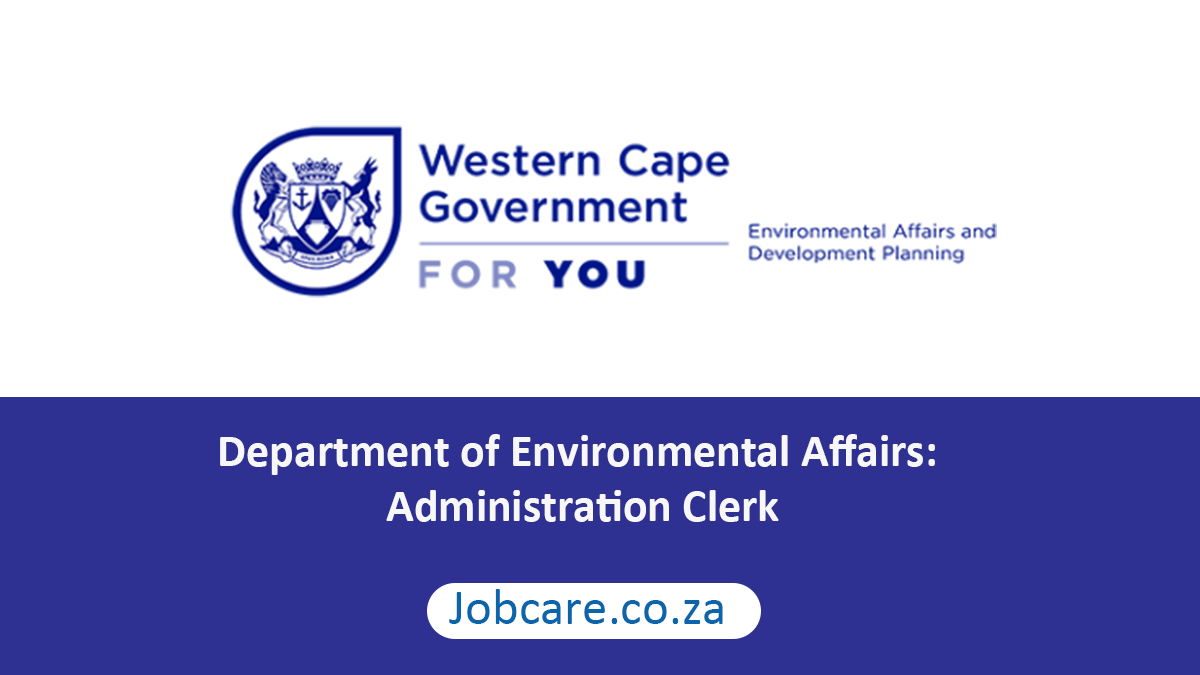 Department of Environmental Affairs: Administration Clerk