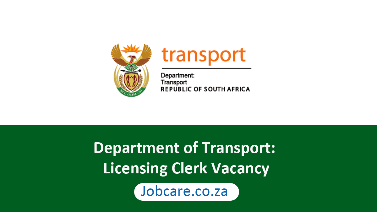 Department of Transport: Licensing Clerk Vacancy