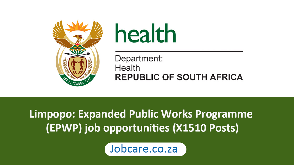 Limpopo Expanded Public Works Programme (EPWP) job opportunities