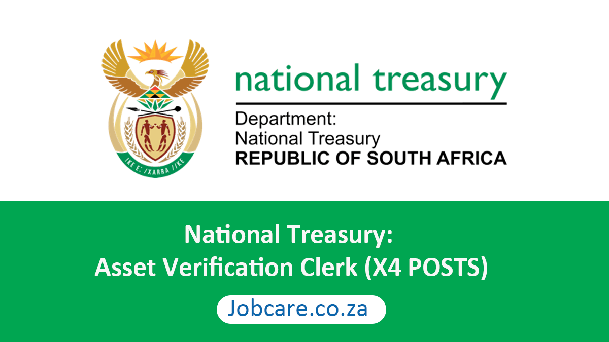 National Treasury: Asset Verification Clerk (X4 POSTS)