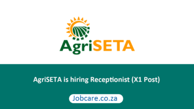 AgriSETA is hiring Receptionist (X1 Post)