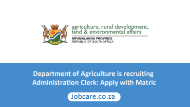 Department of Agriculture is recruiting Administration Clerk: Apply with Matric
