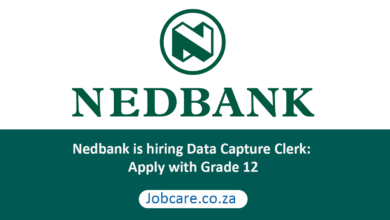 Nedbank is hiring Data Capture Clerk: Apply with Grade 12