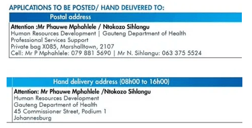 Gauteng Department of Health Address