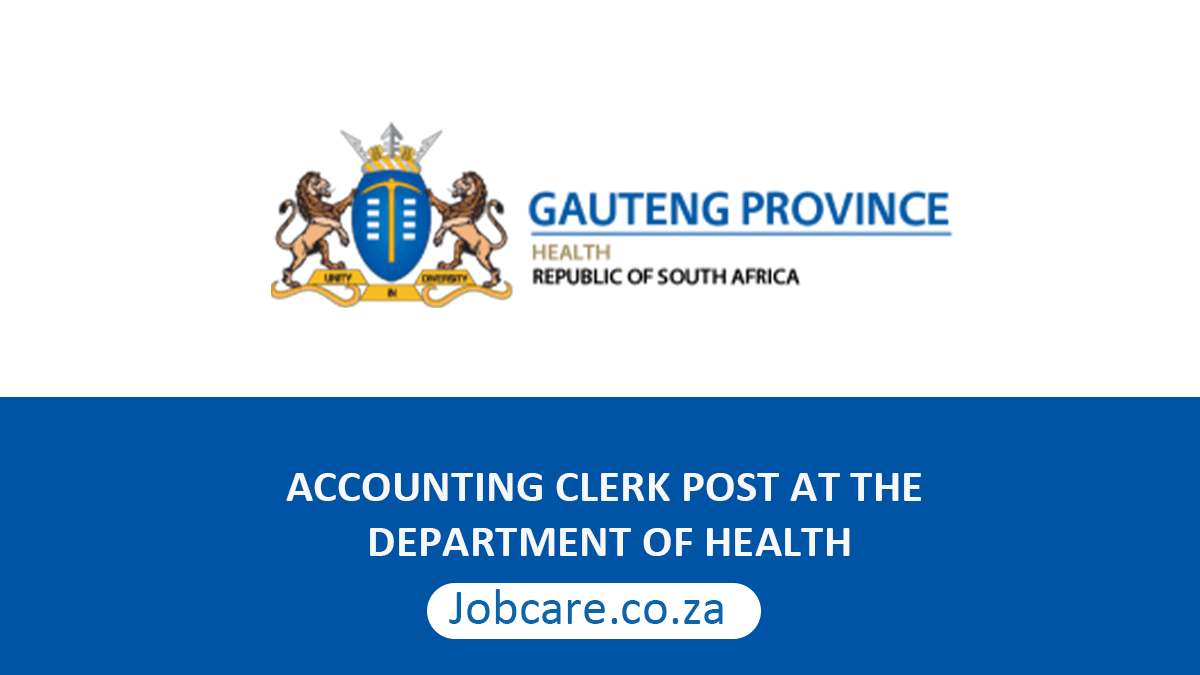 ACCOUNTING CLERK POST AT THE DEPARTMENT OF HEALTH