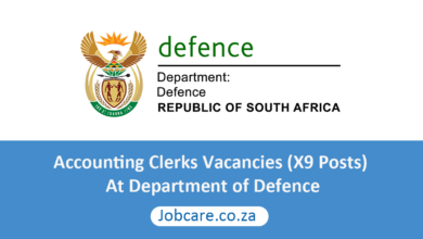 Accounting Clerks Vacancies (X9 Posts) At Department of Defence
