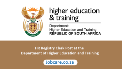 HR Registry Clerk Post at the Department of Higher Education and Training