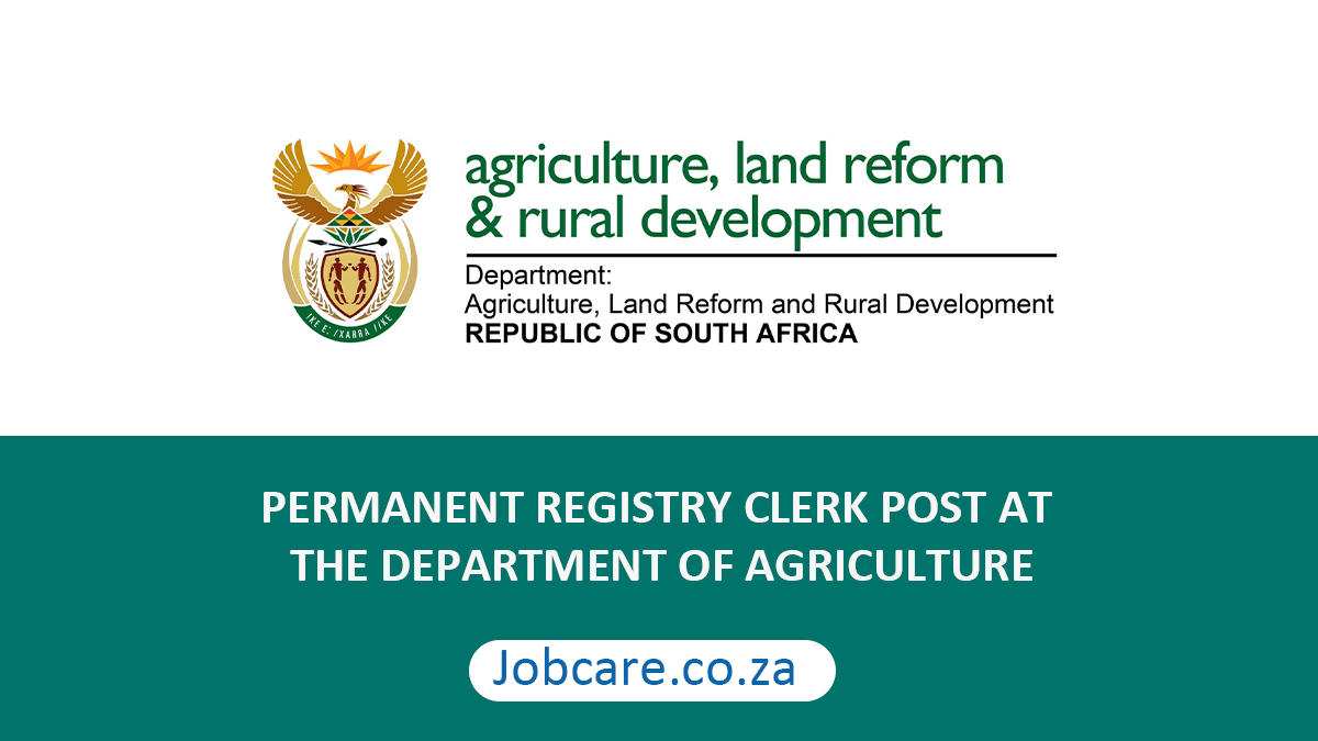 PERMANENT REGISTRY CLERK POST AT THE DEPARTMENT OF AGRICULTURE