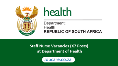 Staff Nurse Vacancies (X7 Posts) at Department of Health