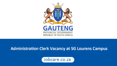 Administration Clerk Vacancy at SG Lourens Campus