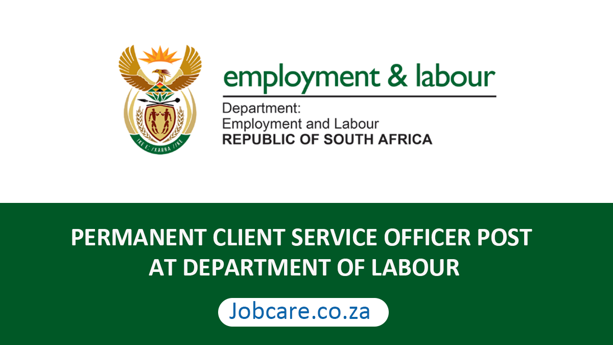 PERMANENT CLIENT SERVICE OFFICER POST AT DEPARTMENT OF LABOUR