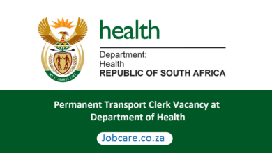 Permanent Transport Clerk Vacancy at Department of Health