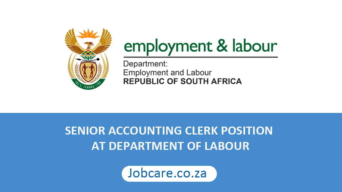 SENIOR ACCOUNTING CLERK POSITION AT DEPARTMENT OF LABOUR