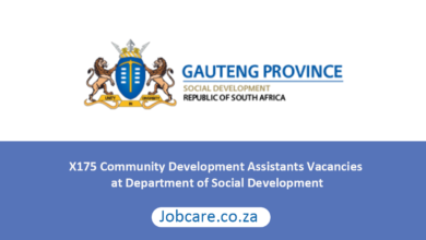X175 Community Development Assistants Vacancies at Department of Social Development