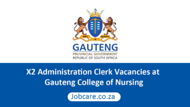 X2 Administration Clerk Vacancies at Gauteng College of Nursing