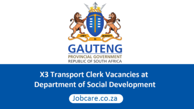 X3 Transport Clerk Vacancies at Department of Social Development
