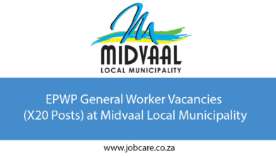 EPWP General Worker Vacancies (X20 Posts) at Midvaal Local Municipality