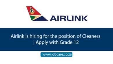 Airlink is hiring for the position of Cleaners | Apply with Grade 12