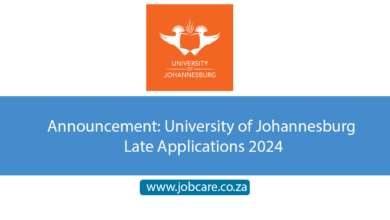 Announcement: University of Johannesburg Late Applications 2024