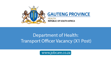 Department of Health: Transport Officer Vacancy (X1 Post)
