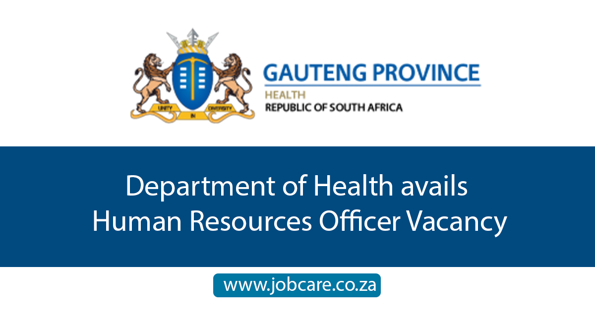 Department of Health avails Human Resources Officer Vacancy