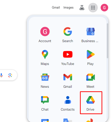 Google drive option