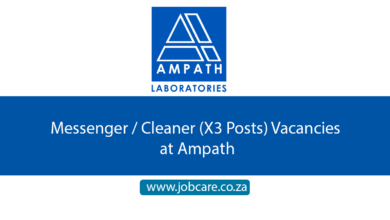 Messenger / Cleaner (X3 Posts) Vacancies at Ampath