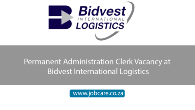 Permanent Administration Clerk Vacancy at Bidvest International Logistics
