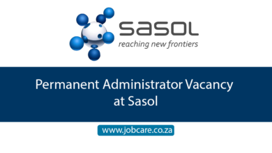 Permanent Administrator Vacancy at Sasol